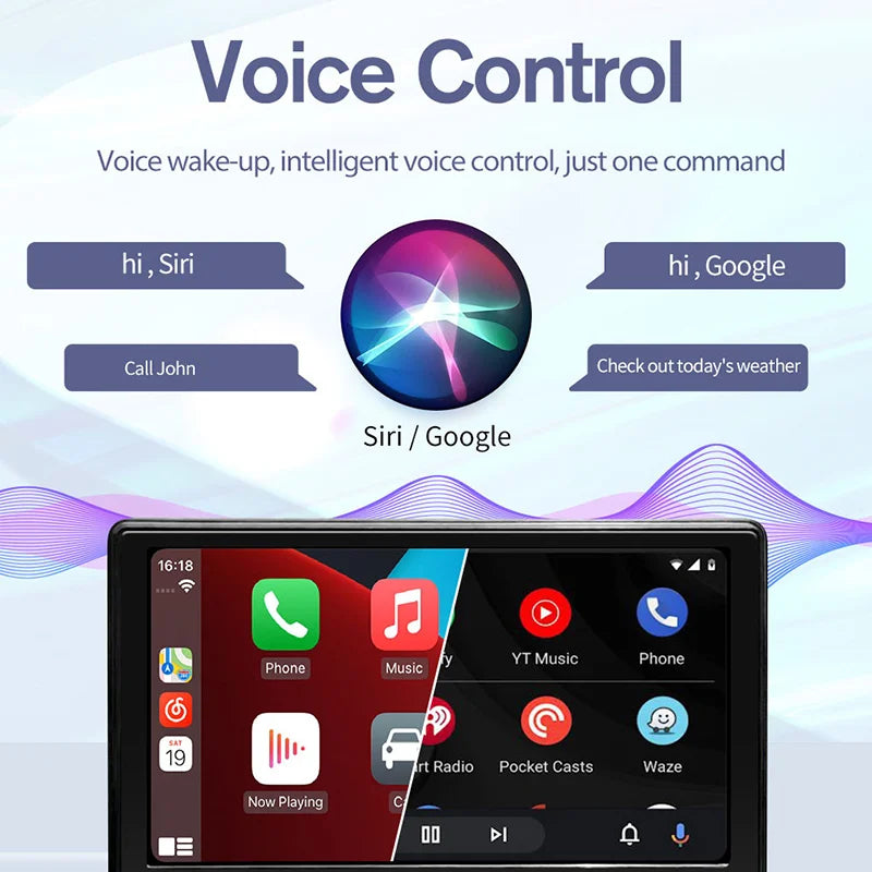 In - car wireless Carplay smart screen Universal multimedia player Portable touch screen with Auto reversing camera